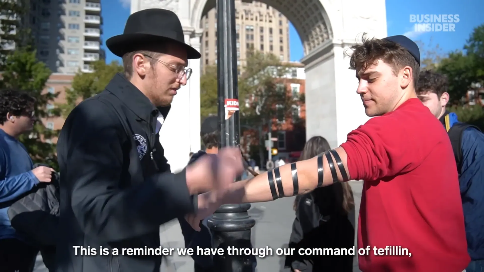 Group of people wearing Tefillin together